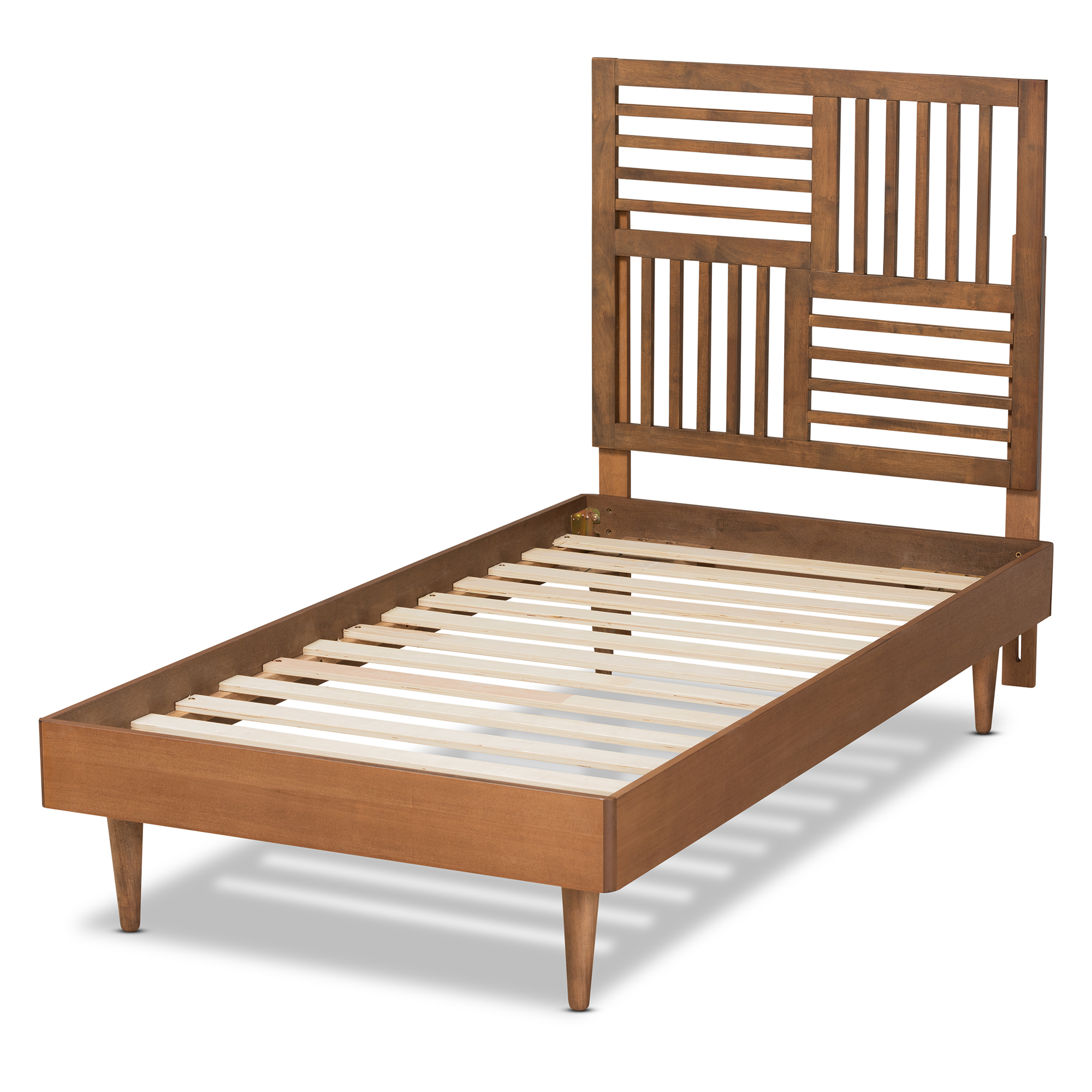 Baxton Studio Romy Contemporary/Modern Engineered Wood Platform Bed, Twin, Walnut Brown