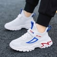 thumbnail image 2 of uikmnh Kids Breathable Mesh Sneakers with Blue and Red Accents Hook and Loop Sport Shoes for Boys Size:7-8 Years, 2 of 8