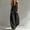 Black, variant on Linen Jumpsuits for Women Summer Casual Sleeveless V Neck Button Down Wide Leg Boho Jumpsuits XXL