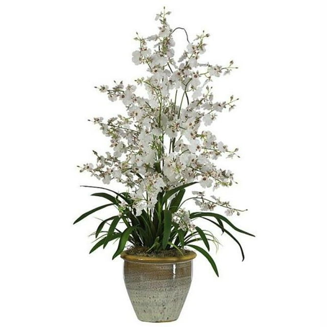 Nearly Natural 1070-WH Triple Dancing Lady Silk Flower Arrangement