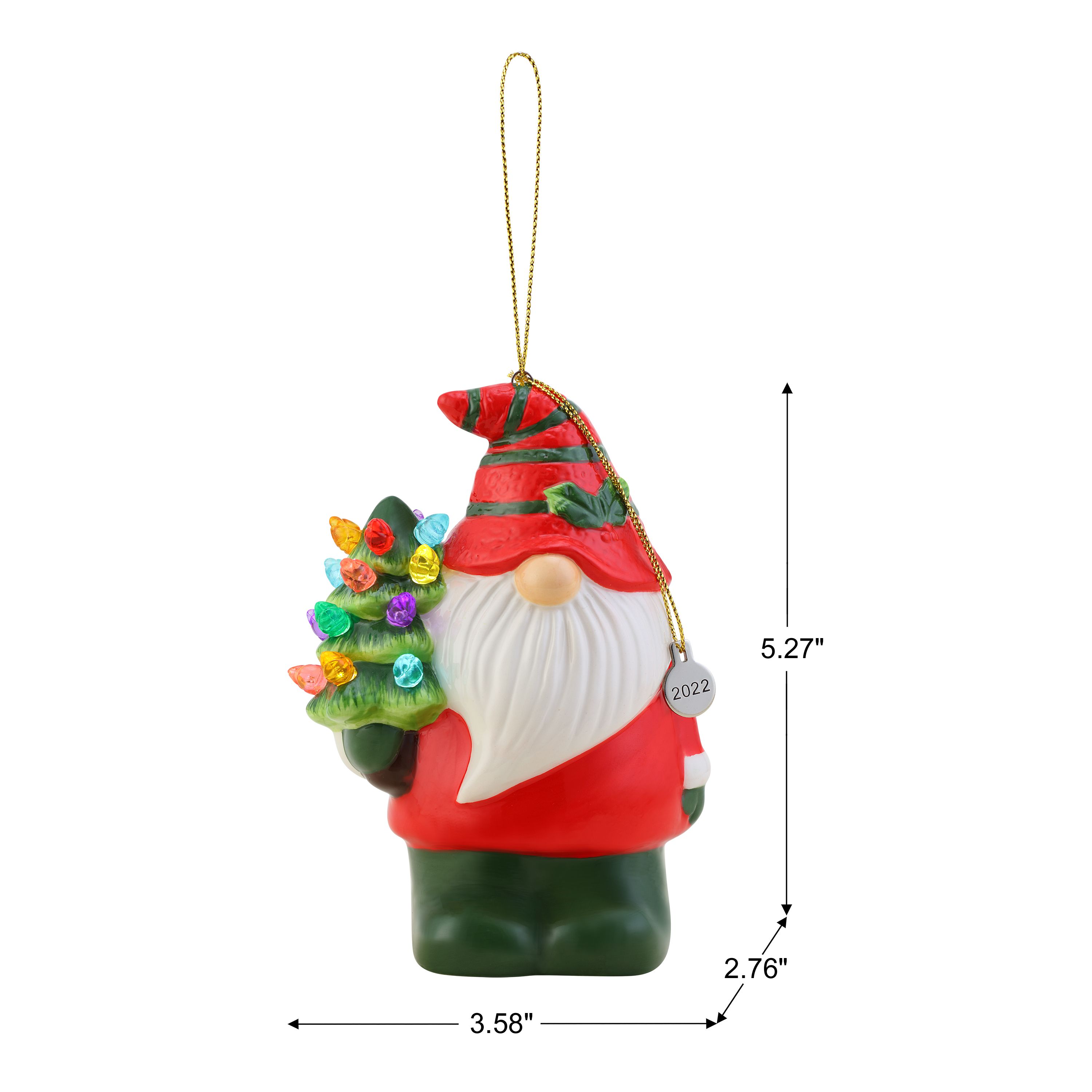Mr. Christmas 6pc Assorted 5" Ceramic Gnomes Decoration, Red