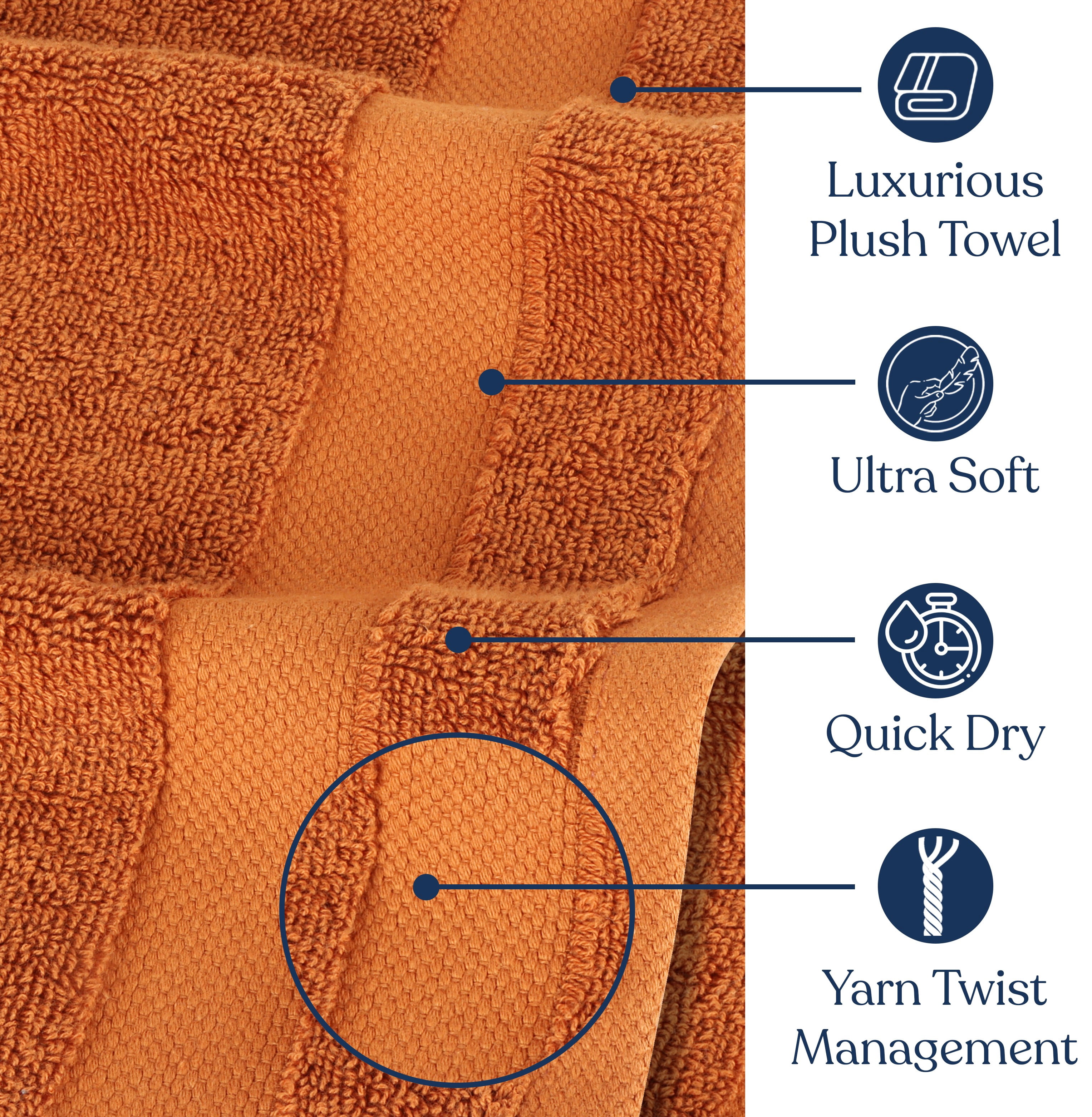 Delara Organic Cotton Bath Sheet 36"x70" 650 GSM Plush Soft Absorbent Quick-Dry Towel, GOTS & OEKO-TEX Certified, Burnt Caramel