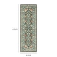 thumbnail image 4 of Mainstays Persian Border Medallion Loop Print Gray Aqua Indoor Runner Rug, 1'8" x 5', 4 of 8