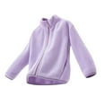 thumbnail image 2 of Mgmyaa Children Fleece Lined Jacket Stand Collar Warm Outerwear Zipper Pockets Casual Long Sleeve Top 1-12Y, 2 of 9