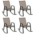 thumbnail image 1 of Costway 4pcs Patio Rocking Chair Heavy-Duty Metal Rocker Outdoor Anti-Slip Brown, 1 of 8