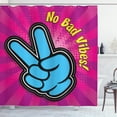 thumbnail image 1 of Ambesonne Chill Shower Curtain, No Bad Vibes Vintage, 69"Wx84"L, Magenta Yellow Blue, 1 of 2