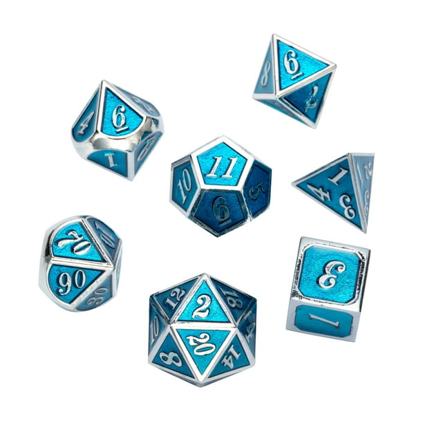 7pcs Set Alloy Metal Polyhedral Dice Set With Metal Dice Case And Gold Number For Role Playing Dragons Dungeons Table Board Game Walmart Com Walmart Com