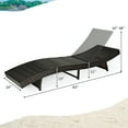 thumbnail image 4 of Spaco Patio Folding Adjustable Rattan Chaise Lounge Chair with Thick-Upholstered Cushion, Lounge Chair with 5-Level Adjustable Backrest, Lounge Chair for Outdoor as Backyard, Poolside, Turquoise, 4 of 9