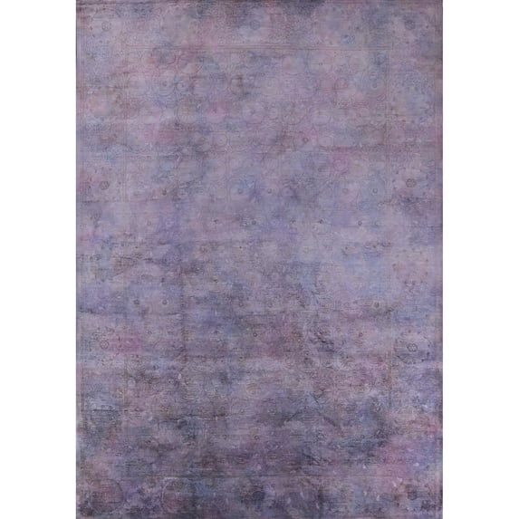 Ahgly Company Machine Washable Indoor Rectangle Industrial Modern French Lilac Purple Area Rugs, 7' x 10'