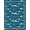 Teal Blue White, Pattern 1, variant on ODIKA 8'x10' Washable Area Rug Bathroom Deep Surf Featuring Creatures Nautical Ocean Funky Theme for Dining Room, Large Office, Lounge, Non-Slip Chair-Friendly Mat