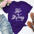 thumbnail image 2 of B91xZ Hauts Grande Taille pour Femmes Col Rond Chemises Manches Courtes Amples Tunique Unie, Violet 3TG, 2 of 4