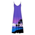 thumbnail image 5 of Wycnly Summer Dresses for Women Fashion Hawaiian Style High Waist Swing Cami Long Dresses 2024 Short Sleeve V-Neck Coconut Tree Print Maxi Formal Dress Purple XXXL, 5 of 5