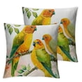 thumbnail image 2 of Nawypu Colorful Parrots Pillow Covers Set of 2,Yellow Bird Cockatoo Parakeet Macaw White Polyester Throw Pillow Cases Cushion Covers for Bedroom,Sofa,Couch White, 2 of 6