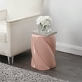 thumbnail image 6 of JONATHAN Y Yves 18" Modern Minimalist Rope Twist Ceramic Indoor/Outdoor Garden Stool, Pink, 6 of 6