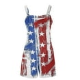 thumbnail image 7 of Linen Blend Summer Rompers Womens Loose Casual Shorts Tropical/4th of July American Flag Printed Sleeveless Jumpsuits (XXL, 4th July #14), 7 of 7