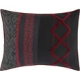 thumbnail image 2 of Nanshing Jamie 7 Piece Geometric Comforter Set, Black/Red, Queen, 2 of 12