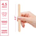 thumbnail image 2 of Paquete cómodo [1000 unidades] Palitos de paleta multiusos de madera de 4,5 pulgadas para manualidades ICES Cera para helado Depilación con cera Depresor de lengua Palitos de madera, 2 of 7