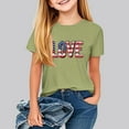 thumbnail image 2 of Jinhomg Kids 4Th of July Shirt Trendy American Flag Graphic Tees Casual Comfy Short Sleeve Crew Neck Patriotic Tops Boys Girls Holiday Gifts Green 110, 2 of 8