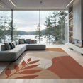 thumbnail image 2 of ODIKA 6'x9' Beige Terracotta Minimal Abstract Art Washable Area Rug Modern Landscape with Organic Shapes for Queen Size Bedroom, Under Bed, Master Suite, Easy Care, Non-Shedding, 2 of 7