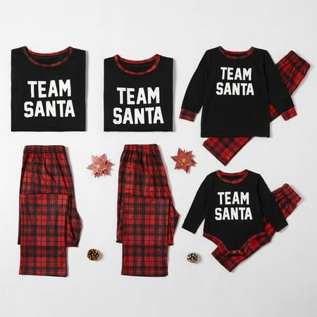 

YWDJ Matching Family Christmas Pajamas Parent-child Warm Christmas Set Printed Home Wear Pajamas Two-piece Mother Set Black(Black Women L)