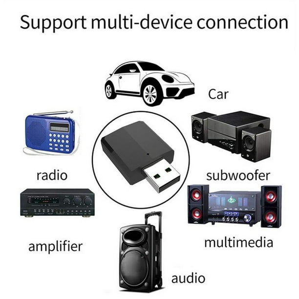 Récepteur et transmetteur Audio sans fil, Bluetooth 5.0, Mini stéréo, AUX  RCA