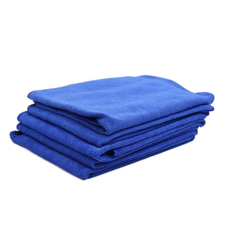 5 Pcs Water Absorbent Microfiber Fabric Car Clean Cloth Towel Protective for Auto Car Glass Blue