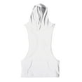 thumbnail image 3 of YLSDY Mens Workout Hooded Tank Tops Gym Running Cut off Muscle Tank Tops Bodybuilding Training Sleeveless Hoodies Shirts White M, 3 of 6