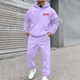 thumbnail image 2 of Zylarhe Men's And Women's Autumn And Winter Fashion Casual Letter Printed Sports Long Sleeved Hoodie Set High End Suit, 2 of 4