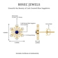 thumbnail image 6 of Rosec Jewels Lab Grown Blue Sapphire Snowflake Earrings with Moissanite - AAAA Quality Certified - Ready to Gift for Christmas, 14K Yellow Gold, 6 of 7