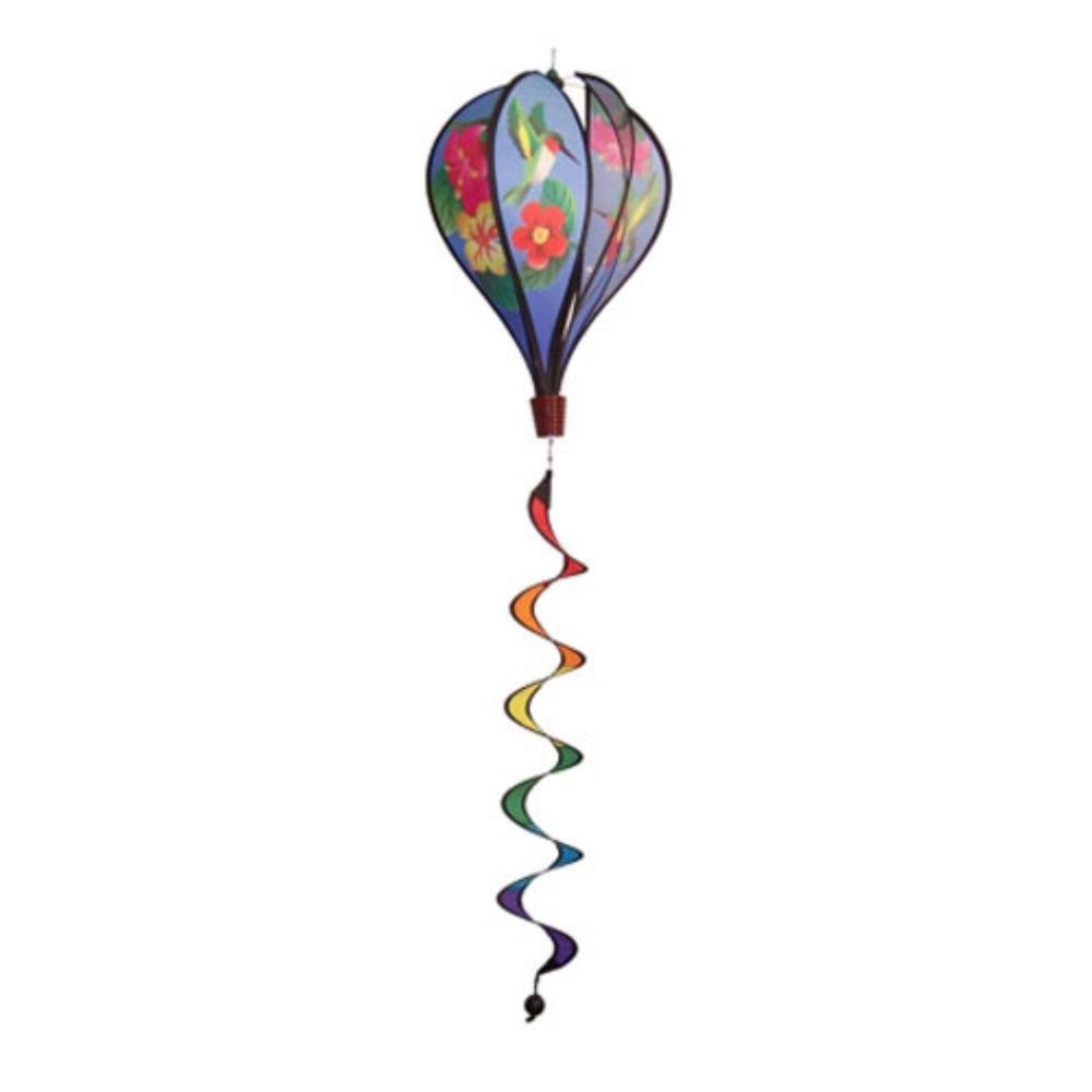 In the Breeze Hummingbird Flowers Hot Air Balloon Wind Spinner