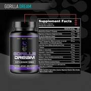 Gorilla Mind Dream Sleep and Recovery Formula, GABA, Melatonin, Magnesium, Ashwagandha, and More, 120 Capsules
