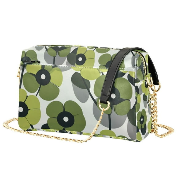 FORMRS Women Crossbody Purse with Chain Strap Vegan Leather Shoulder Handbag, Gray Floral