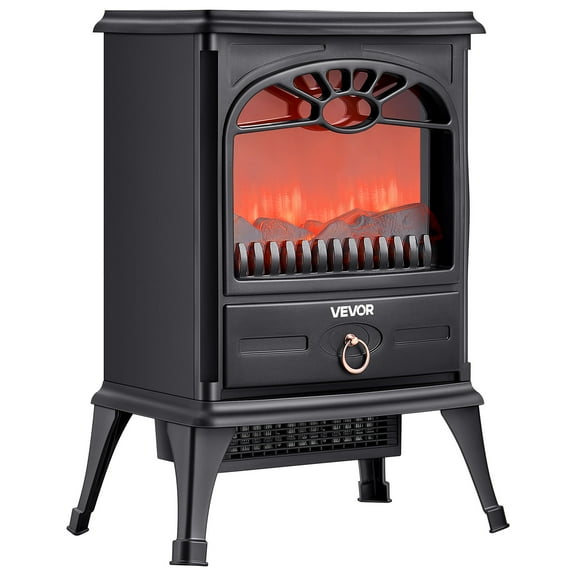 VEVOR 22.8inch Freestanding Fireplaces, 1500W 5120BTU Portable Electric Fireplace Stove Heater, with Overheating Protection,Realistic Flames,for Living Room,Bedroom,Study,Dining Room Warmth,Black