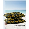 thumbnail image 4 of Pack of 2 Outdoor Pillow Covers, Sunflower Black Waterproof Square Throw Pillowcase Cushion Decorative Pillow Covers for Couch Patio Tent, 20x12 in, 4 of 6