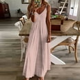 thumbnail image 4 of Rose Gold Solid Color Sleeveless Dress chic and elegant evening dress summer outfits for women, 4 of 6