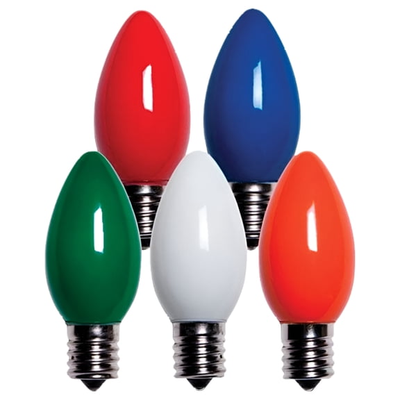 Holiday Bright Lights 9761057 C9 Christmas Light Bulbs, Multi Color, 1 in. - 25 Lights