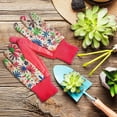 thumbnail image 6 of Pink Floral Gardening Gloves, Washable Cotton Knit Wrist, 6 Pairs, 9 in, 6 of 6