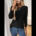 thumbnail image 4 of Suéter de Punto Suave para Mujer, Top Informal Elegante de Otoño Negro L, 4 of 8