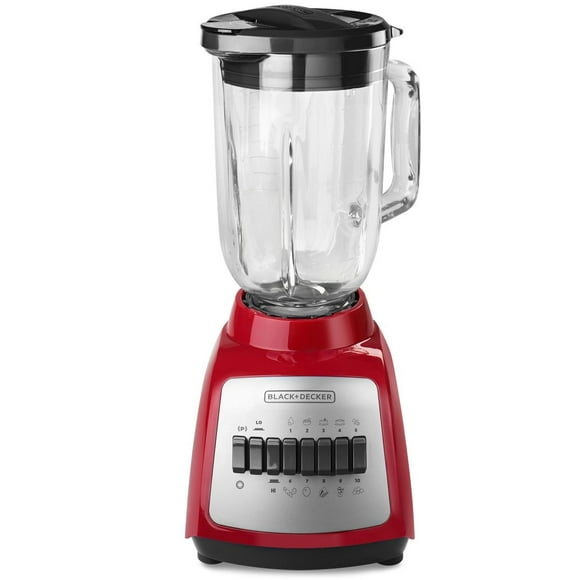 Licuadora Black & Decker 1.25L Vaso Vidrio 10 Velocidades Rojo