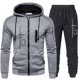 thumbnail image 1 of Conjunto de chándal para hombre, sudadera informal con estampado de corazón y pantalones de jogging, conjunto de 2 piezas, sudadera con cremallera, abrigo, ropa de calle popular para otoño e invierno, 1 of 4