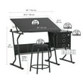 thumbnail image 6 of Studio Designs 2 Piece Eclipse Ultra Center/Drawing Table with Angle Adjustable Top, Storage Drawers and Stool Black, 6 of 10