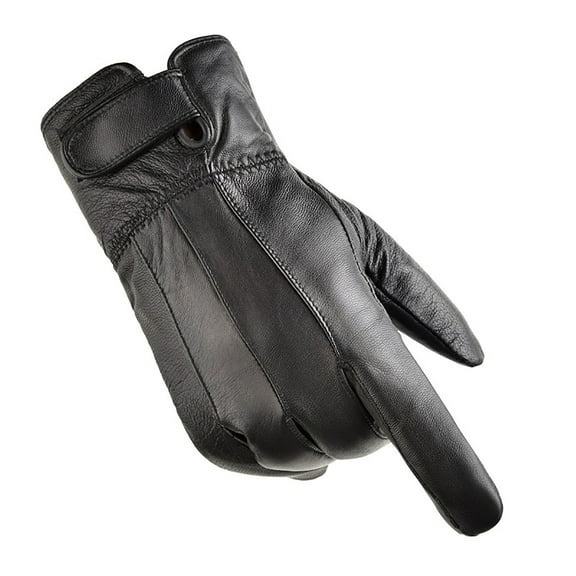 Ahabrexf Winter Gloves Men Full Finger Sheepskin Gloves with Patchwork Leather and Thickened Insulation and Winter Fleece Screen Men's Cycling and Driving Gloves Gloves for Men Cold Weather