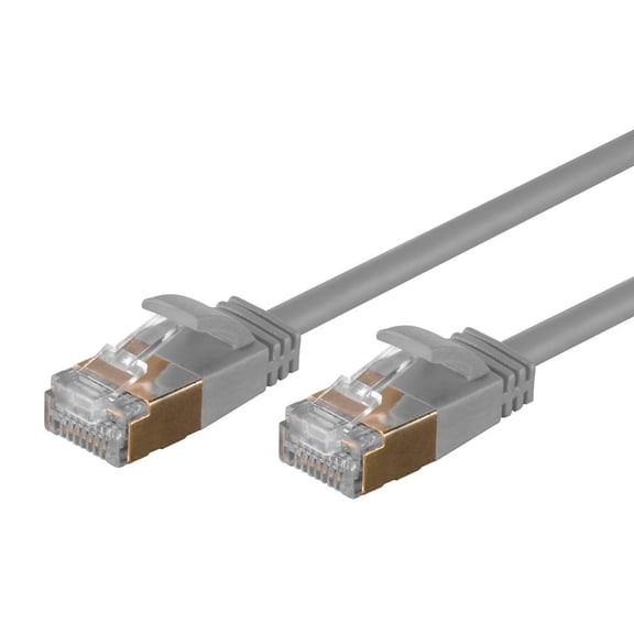 Monoprice Cat6A Ethernet Patch Cable - 10 Meters - Gray (5 pack) Snagless RJ45, Stranded, S/STP, Pure Bare Copper Wire, 36AWG, Computer Networking Cable LAN Modem Router - SlimRun Series
