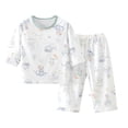 thumbnail image 3 of Asxite Toddler Fall Outfits Print 3/4 Sleeve Top Straight Leg Pants Casual Loose 2 Piece Set 7T, 3 of 6