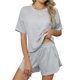 thumbnail image 1 of Pijama de verano for mujer, de manga corta a rayas, informal, cómodo, conjunto de 2 piezas for el hogar, 1 of 6