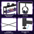 thumbnail image 5 of Casacomoda L Shaped Gaming desk, 53 Inch Computer Desk with Shelves, Reversible Display Shelf Gaming Desk with Led Light & Charging Station,  Black, 5 of 10