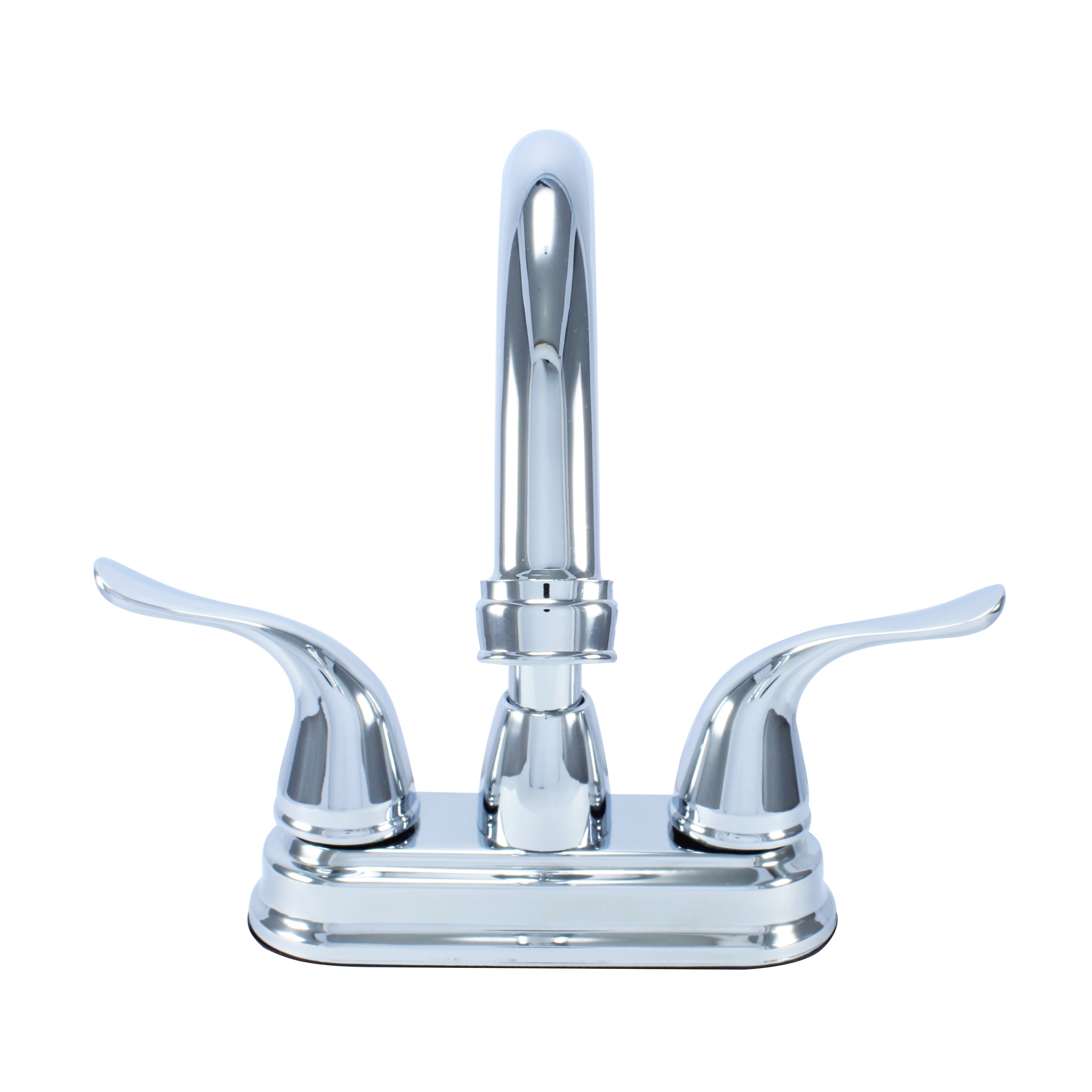 Hybrid Metal Deck Lavatory Bathroom Faucet Double Handle,360 Degree Swivel High Arc & Pop-up Included Chrome