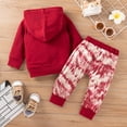 thumbnail image 3 of StylesILove Infant Baby Boys Girls Solid Long Sleeve Pullover Hoodie and Tie-dye Pants 2pcs Fall Winter Toddler Sweatsuit Outfit (Red, 24 Months), 3 of 8