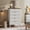White cabinet body + walnut-colored top panel, variant on TEQIN Fluted Dresser For Bedroom With 5 Deep Drawers, 47.2 In Tall Chest Of Drawers, Curved Drawer Dresser, Modern Dresser Bedroom Dressers For Living Room, Kids Room, Hallway