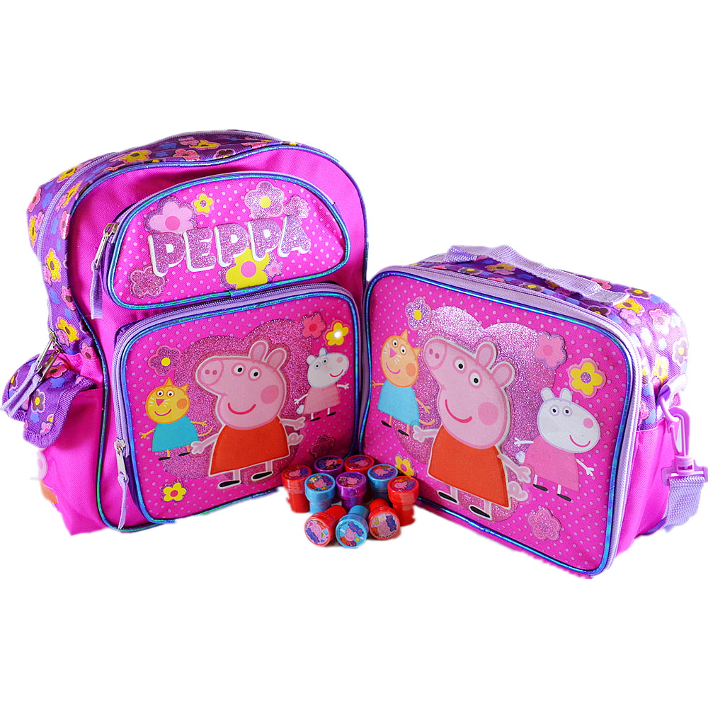 GOOD FOR 3-5 YRS E-ONE Peppa Pig 10 Inches Backpack Plus Matching Lunch Bag